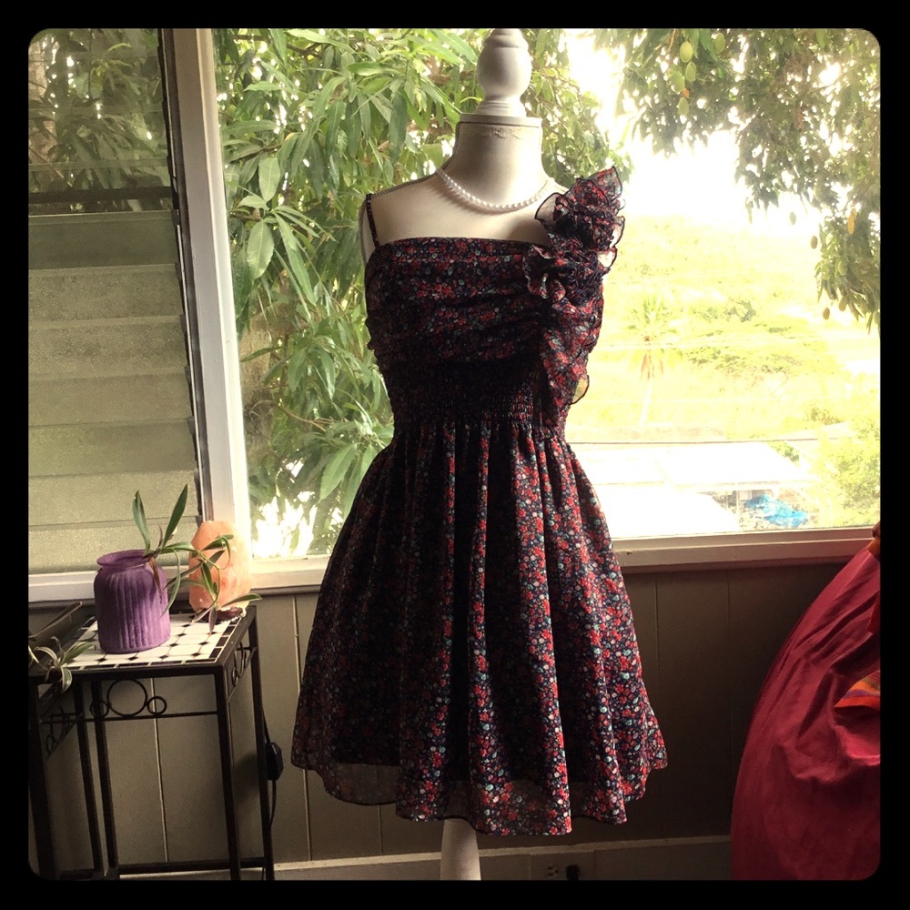 Floral ruffle dress by Chelsea and Violet